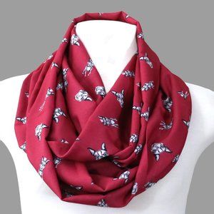 Boston Terrier dog red infinity scarf gifts women